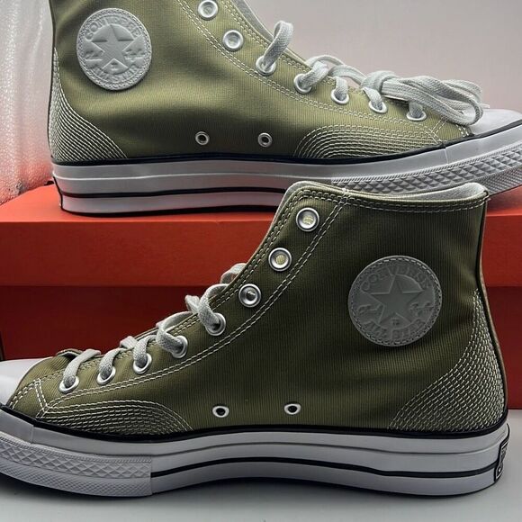 Converse Chuck 70 Multi-Stitch‎ Hi Shoes A07435C Mossy Sloth Green NWB Men 10.5 - Picture 1 of 10